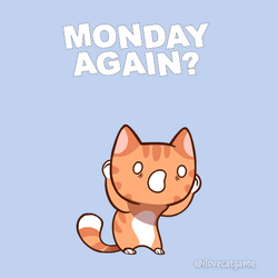 Animated Cat I'm Tired And It's Monday Again GIF