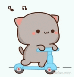 Animated Cat In Scooter