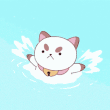 Animated Cat Swimming In Water