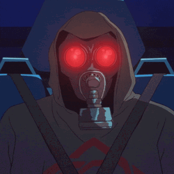 Animated Character With Big Red Eyes GIF