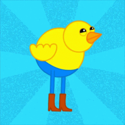 Animated Chick With Boots GIF