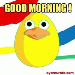 Animated Chicken Greets Good Morning GIF