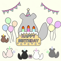 Animated Chinchilla Happy Birthday Theme GIF