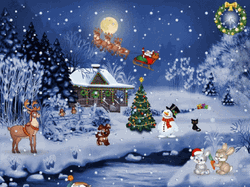 Animated Christmas Evening In Small House GIF