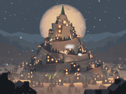 Animated Christmas Evening In Town GIF