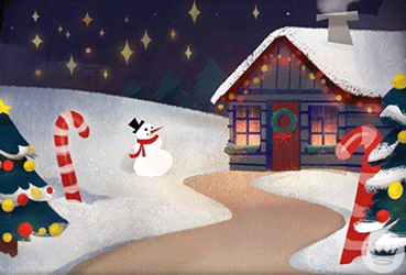Animated Christmas Evening Stars Shining GIF