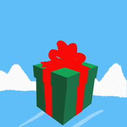 Animated Christmas Gift With A Girl GIF