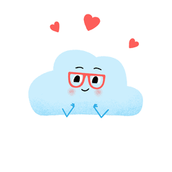 Animated Cloud Blowing Heart Kisses