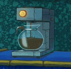 Animated Coffee Maker Pouring A Lot
