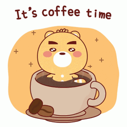 Animated Coffee Pool Time By Adorable Bear