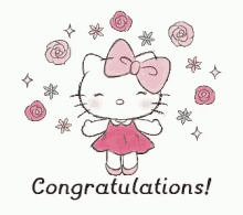 Animated Congratulations Hello Kitty Roses GIF