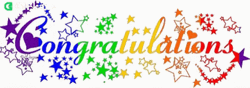 Animated Congratulations In Rainbow Color GIF