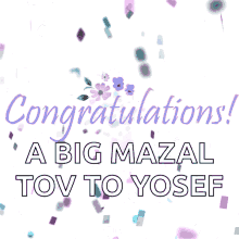Animated Congratulations Purple Confetti GIF