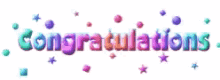Animated Congratulations Rainbow Colors GIF