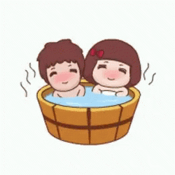 Animated Couple In Hot Tub GIF
