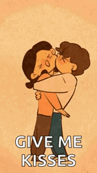Animated Couple Kiss Kiss GIF