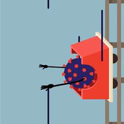 Animated Covid Ride Cart Upward GIF