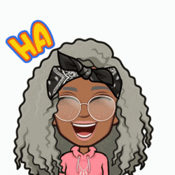 Animated Curly Haired Girl Laughing GIF