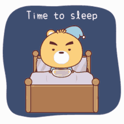 Animated Cute Bear Time To Sleep Stricker  GIF