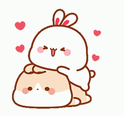 Animated Cute Bunnies Pouncing GIF