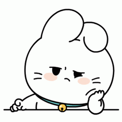 Animated Cute Bunny Still Waiting GIF