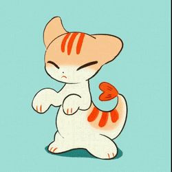 Animated Cute Chibi Dragon Cat GIF