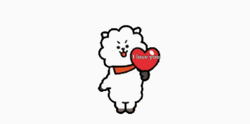 Animated Cute Fluffy Sheep Heart GIF