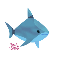 Animated Cute Goblin Shark Swimming GIF