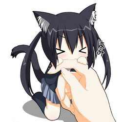 Animated Cute Neko Biting Finger GIF