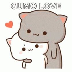 Animated Cute Peach And Goma Hugging GIF