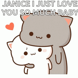 Animated Cute Peach And Goma Love GIF