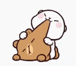 Animated Cute Peach Biting Goma GIF