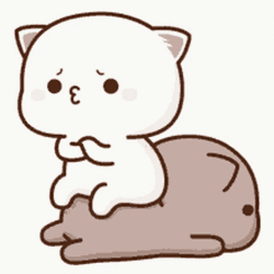 Animated Cute Peach Cat And Goma GIF