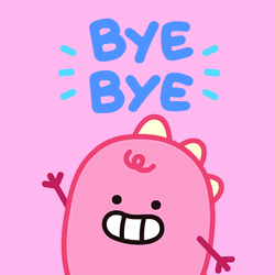 Animated Cute Pink Dinosaur Bye Bye GIF