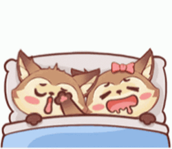 Animated Cute Sleeping Foxies GIF