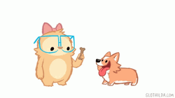 Animated Cute Slothilda And Corgi GIF