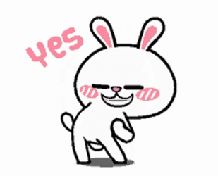 Animated Dancing Bunny Yess GIF