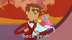 Animated Danny Vasquez With Flowers Heck Yeah GIF