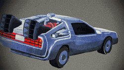 Animated Delorean Moving Away GIF