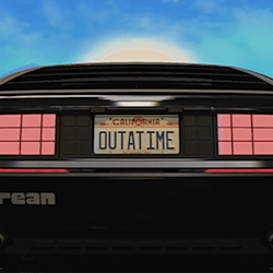 Animated Delorean Rolling Down The Road GIF
