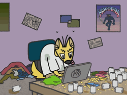 Animated Dog Busy Working Online GIF