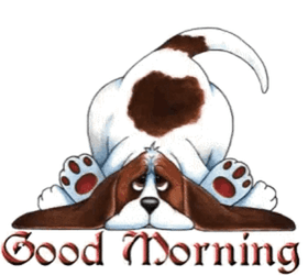 Animated Dog Waggling Tail Good Morning GIF