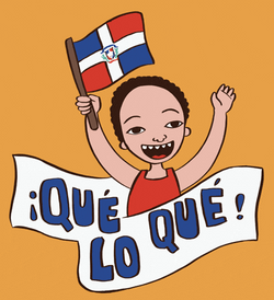 Animated Dominican Boy Holding A Flag GIF