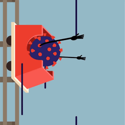 Animated Downward Covid Ride Cart  GIF