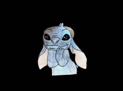 Animated Drawing Stitch Hi I Love You GIF