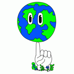 Animated Earth Spinning On Finger GIF