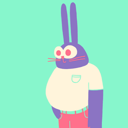 Animated Easter Bunny Throws Food In Its Mouth GIF