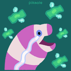 Animated Eel Crying With Money GIF