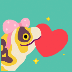 Animated Eel With Sparkling Heart GIF