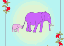 Animated Elephants Walking Happy Mothers Day Niece  GIF